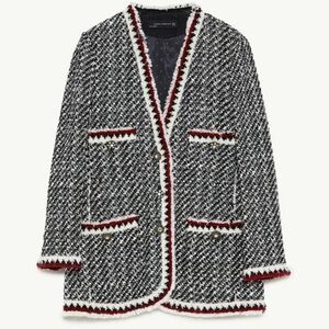 ZARA Woman Tweed Knit Blazer Jacket – Size S